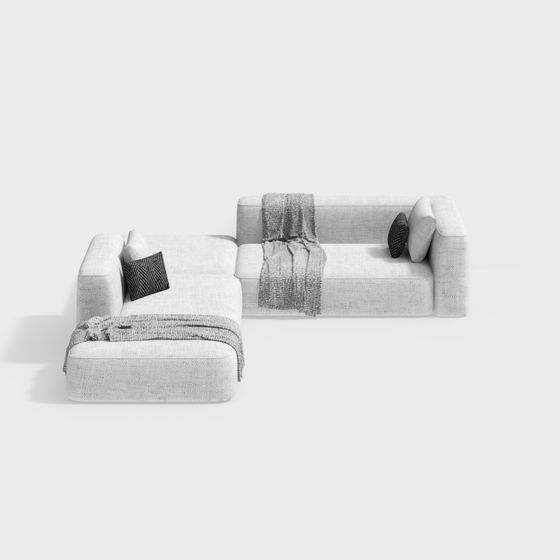 Elegant Modern Sofa 3D Model Design