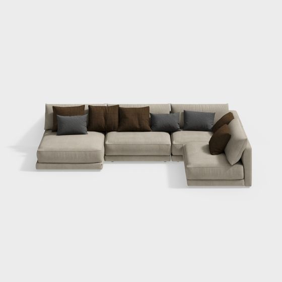 Blanche Katarina Corner Couch Sofa 3D Model in Modern Style