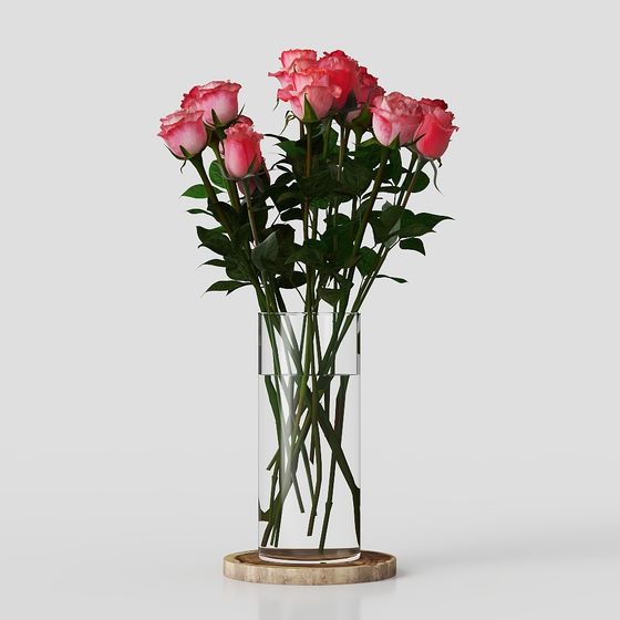 Elegant Rose Bouquet 3D model
