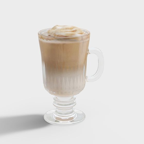 Low-Poly Mocha Latte Cup 3D Model