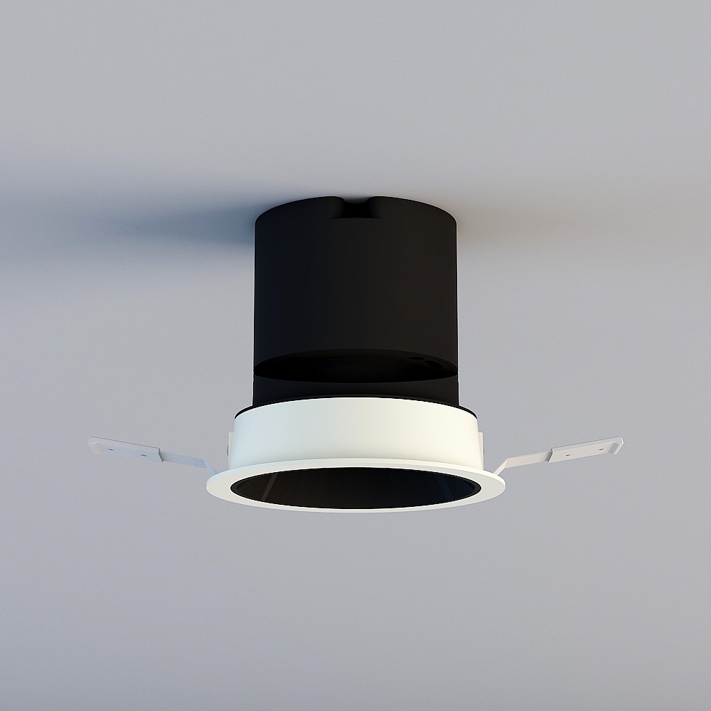 Minimalist Black and White Light Fixture 3D model