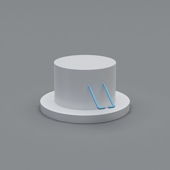 Minimalist Cylinder with Blue Handles 3D model