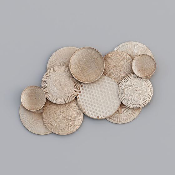 Bamboo Woven Plate Wall 3D model