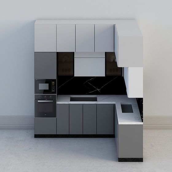 Modern 3D Kitchen Cabinet Model