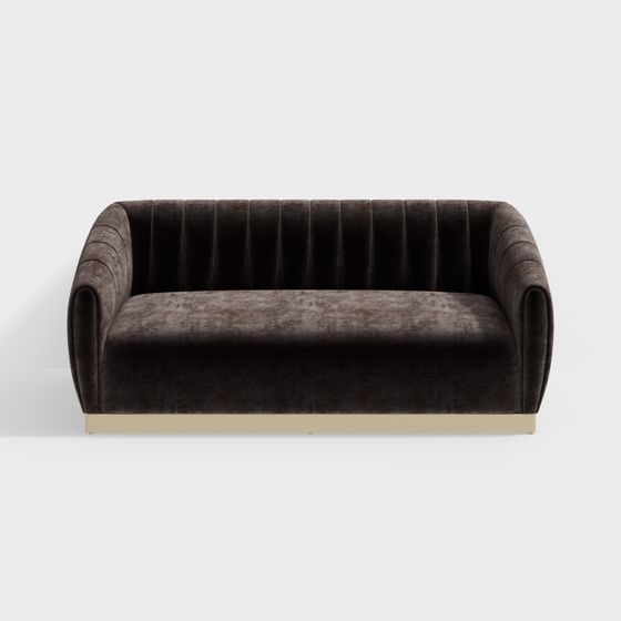 Luxurious Velvet Sofa 3D model for Modern Interiors