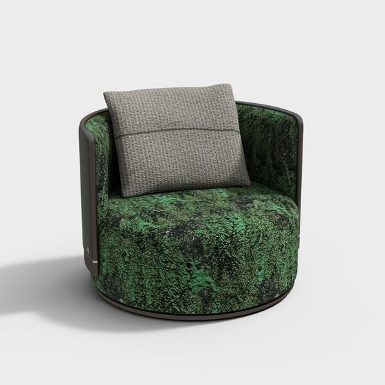 Elegant Low-Poly Green Marble Armchair 3D model