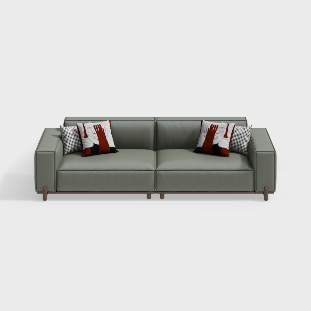 Green Italian Double Sofa