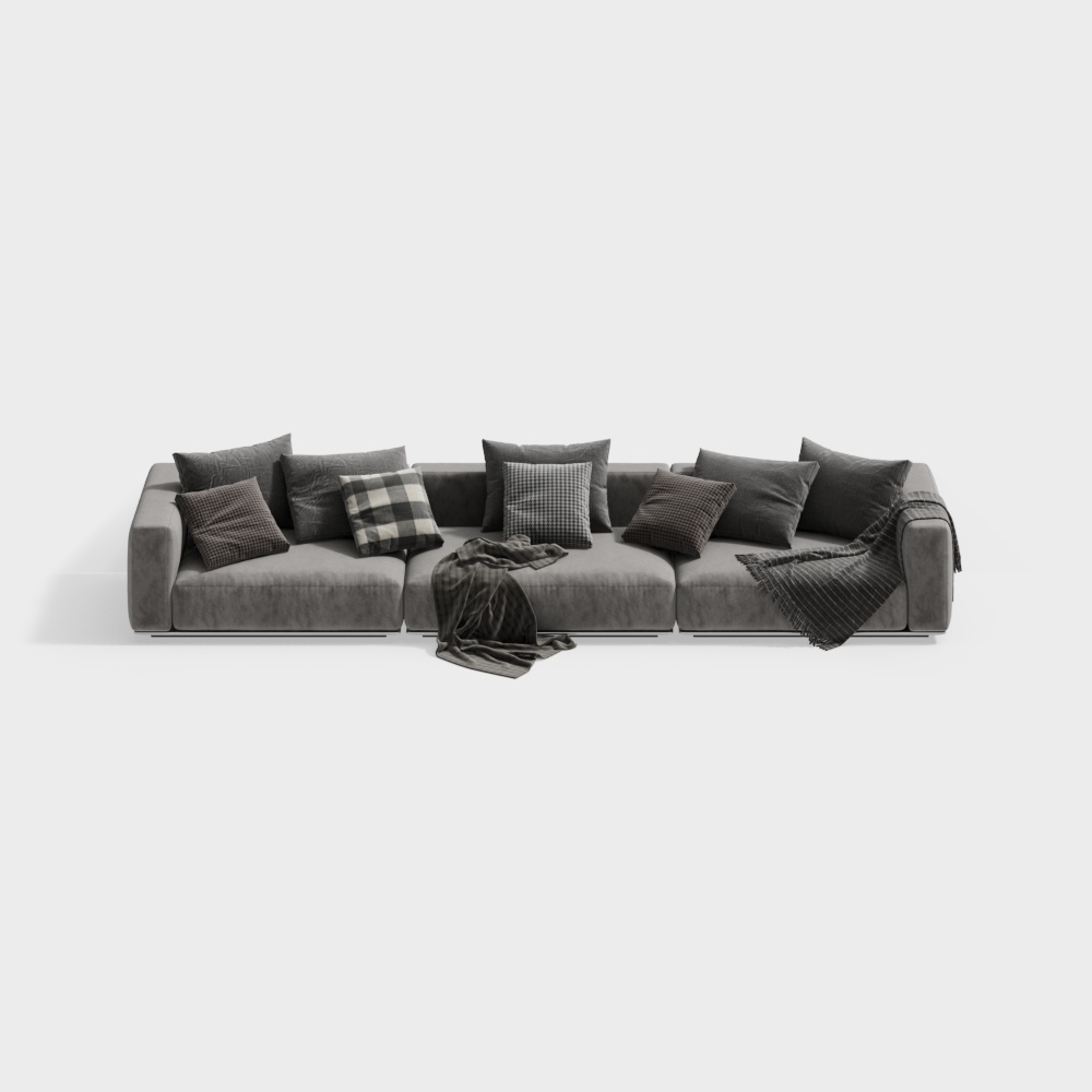 Elegant Low Polygon Sofa 3D model