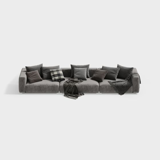Elegant Low Polygon Sofa 3D model