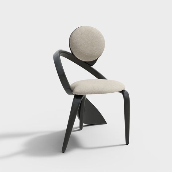 Sleek Streamlined Stool 3D model
