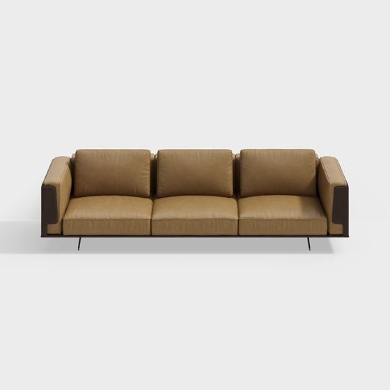 Elegant Low-Polygon Sofa 3D model for Contemporary Spaces