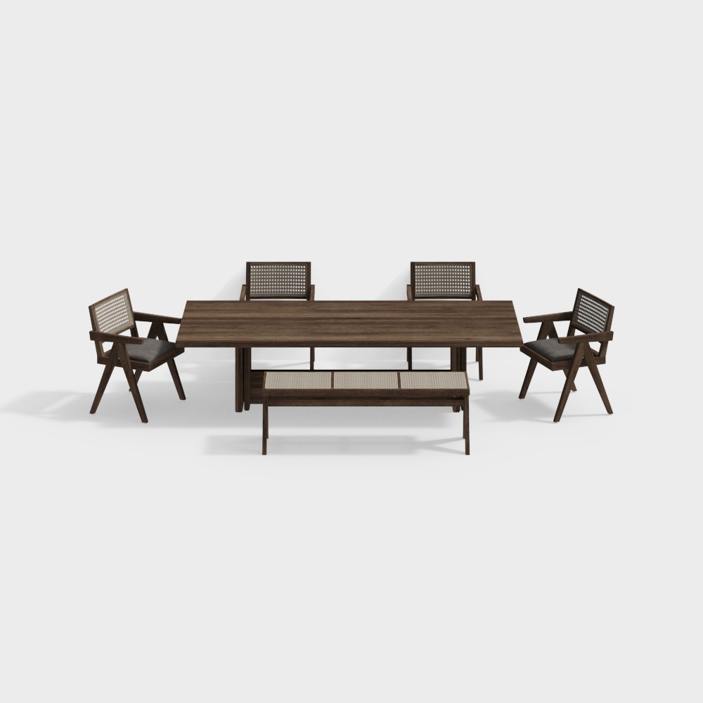 A Minimalist and Serene Table and Chair Set