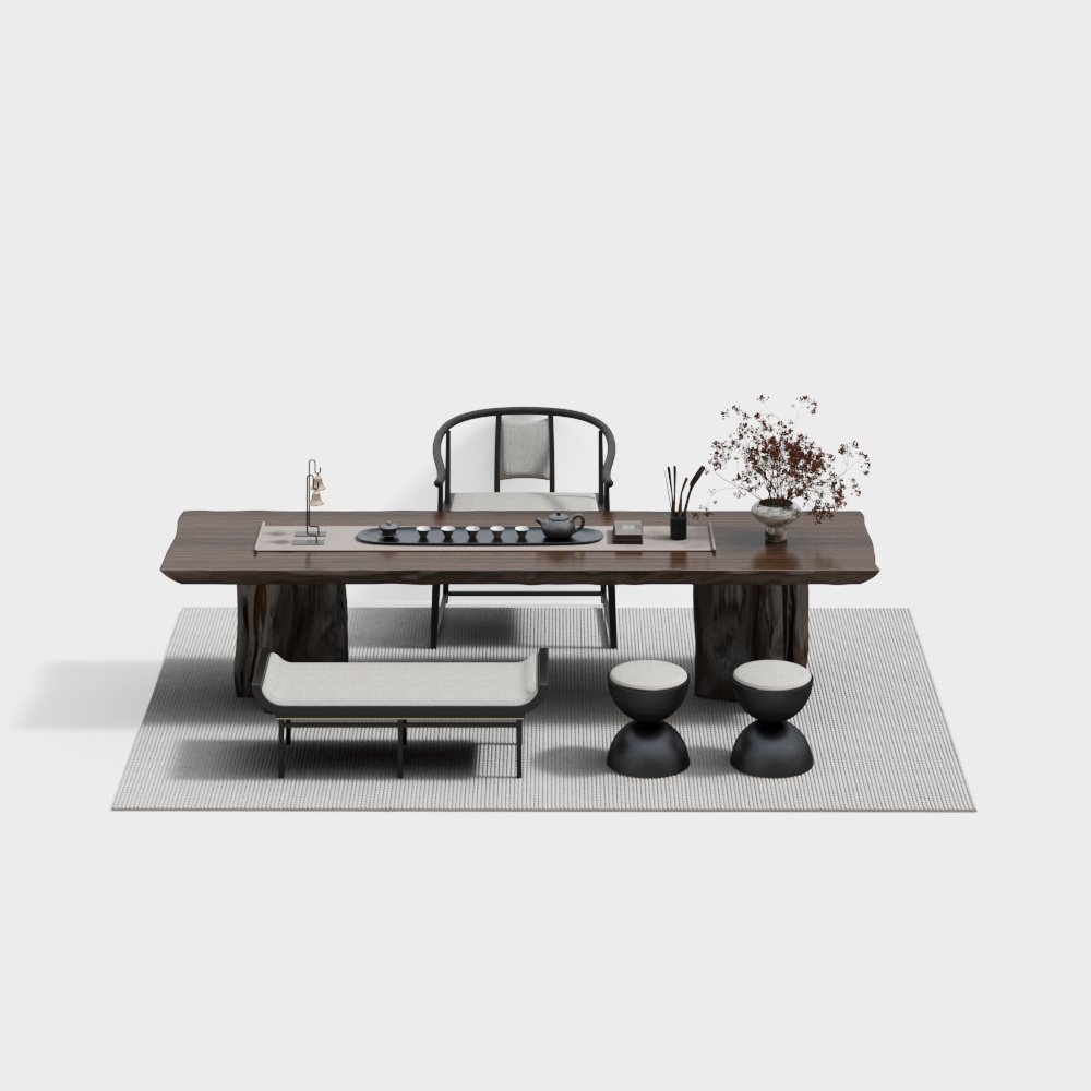 New Chinese Style Desk and Chair