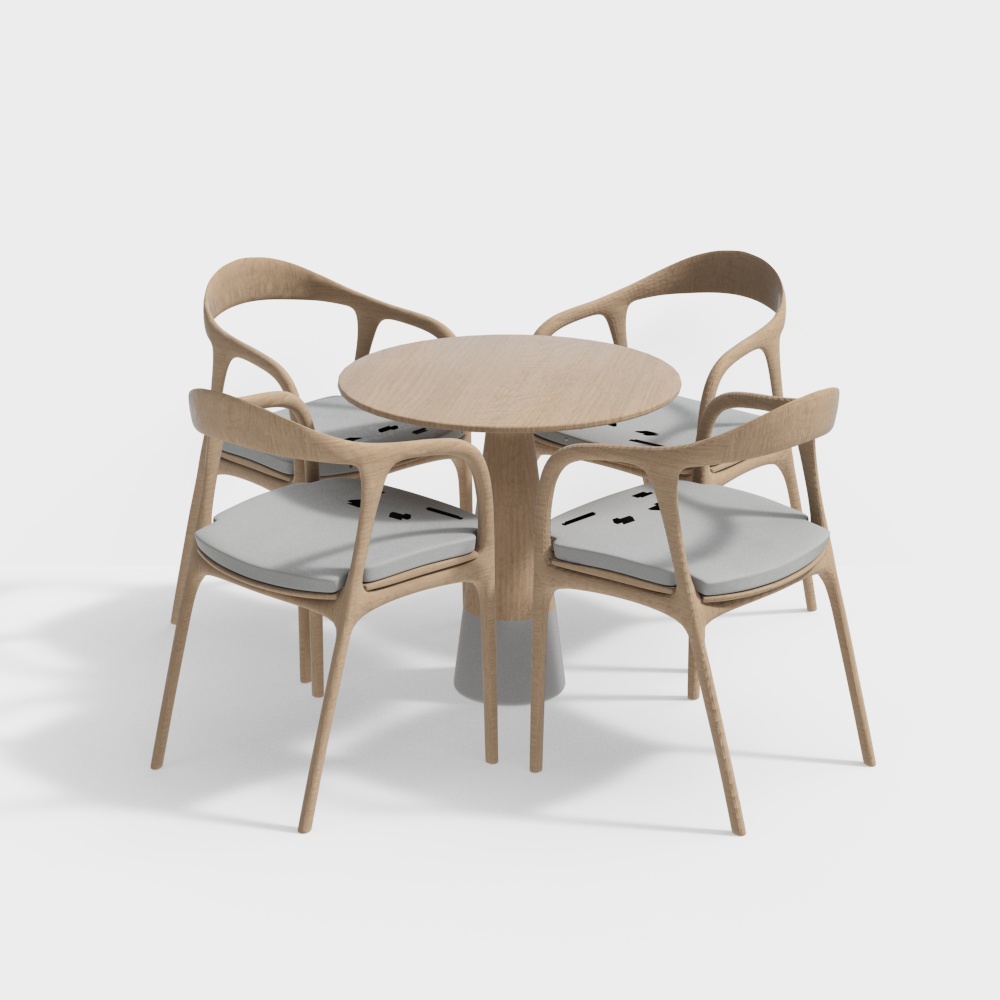 Conjunto de mesa de comedor de madera sólida minimalista moderna