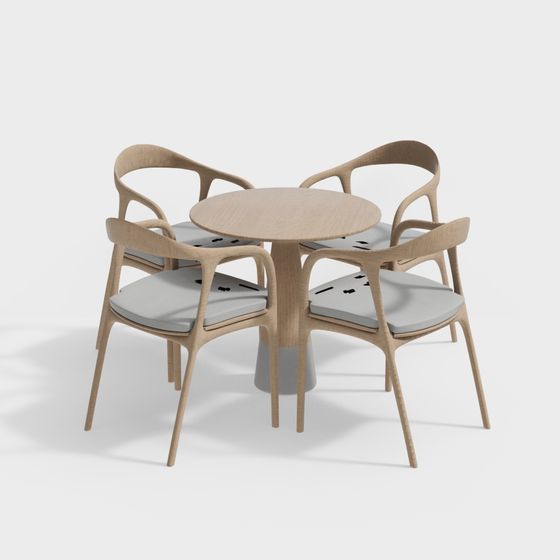 Conjunto de mesa de comedor de madera sólida minimalista moderna
