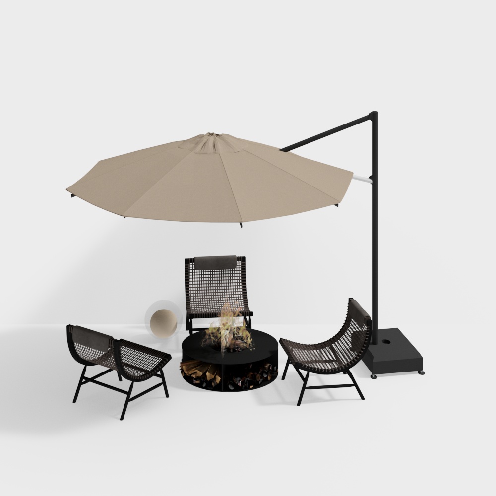New Chinese Style Outdoor Dining Table and Chair Set
