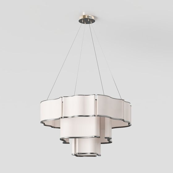 Elegant Low-Polygon Chandelier 3D model