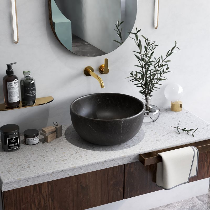 Modern Minimalist Bathroom Sink Area