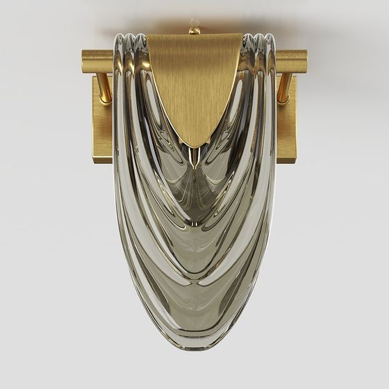 Stylish Chandelier 3D model with Glass Sculpture