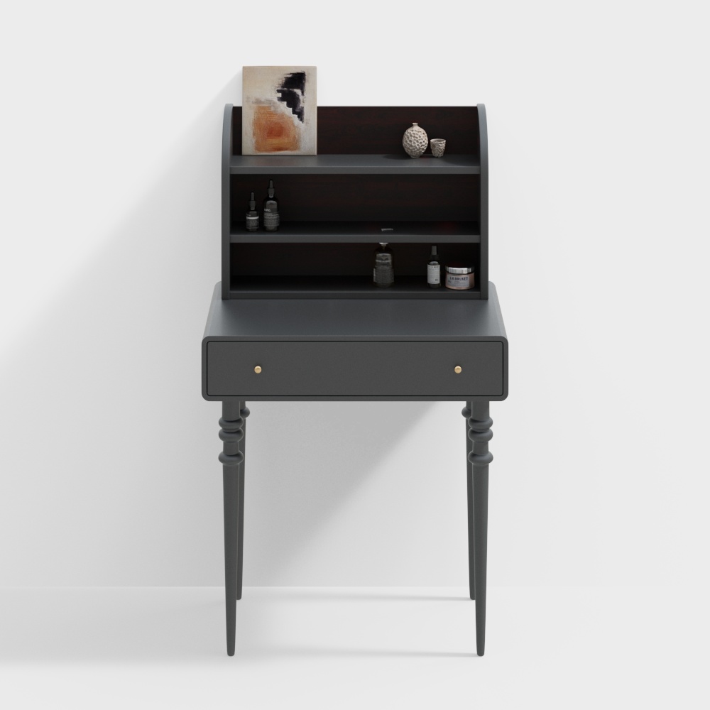 French-Style Black Dressing Table