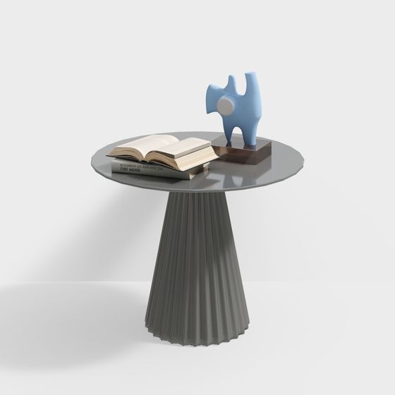 Minimalist Round Table Low-Poly 3D Model