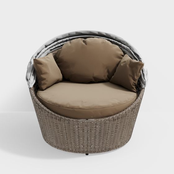 Rounded Sofa Bed 3D model for Modern Interiors