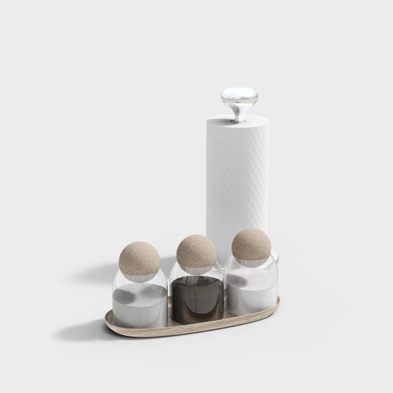 Kitchen Spice Bottle Set 3D Model