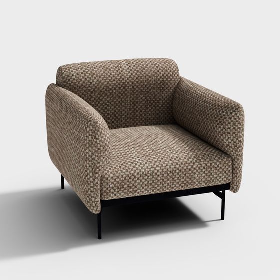 Elegant Herringbone Sofa 3D model for Modern Interiors