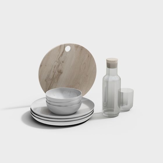 Minimalist Dining Set 3D model