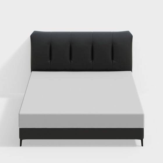 Modern Low-Polygon Bed Frame 3D model