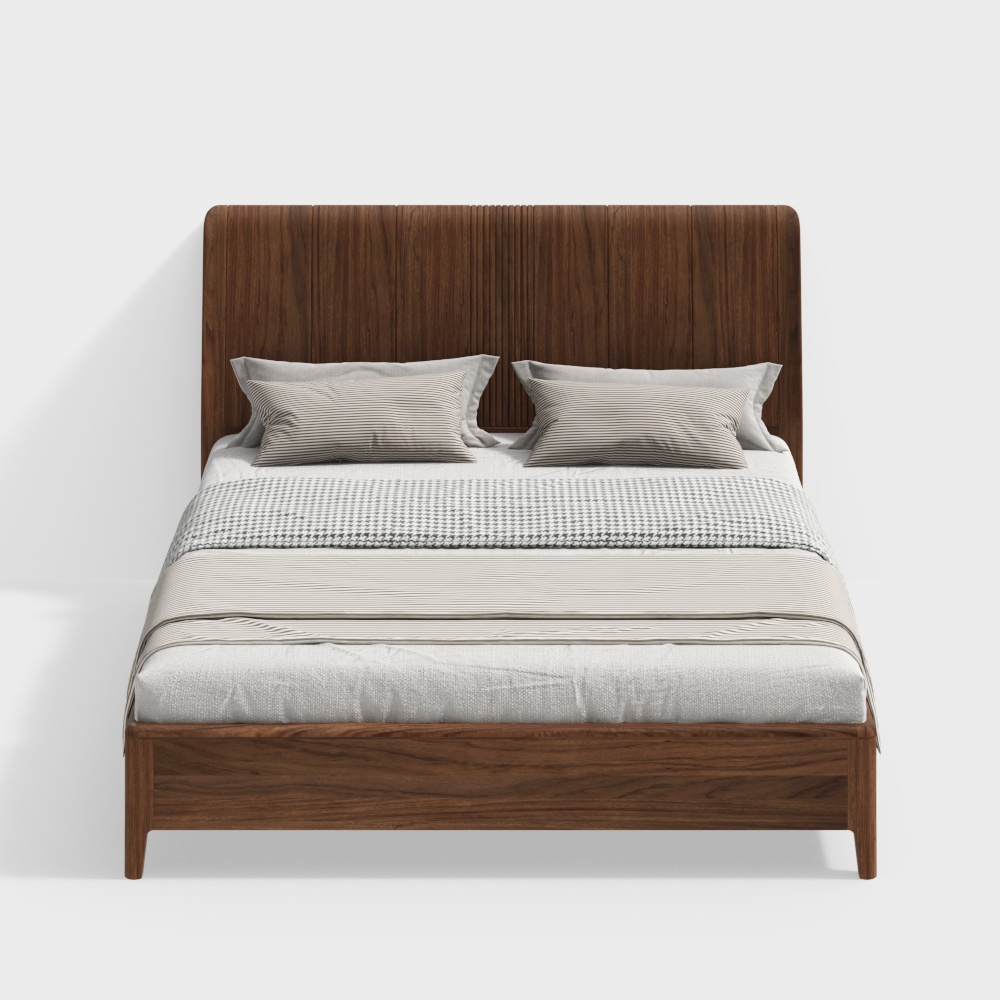 侘び寂びスタイルダブルベッド