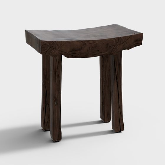 Sgabello minimalista in legno massello rustico