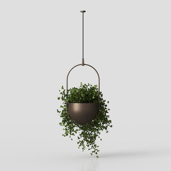 Hanging Plant Basket 3D model: Perfect Modern Minimalist Design