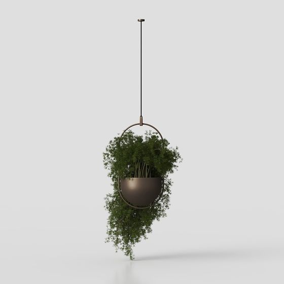 Hanging Plant Basket 3D Model for Contemporary Interiors