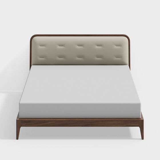 Elegant Scandinavian Style Bed Frame 3D model