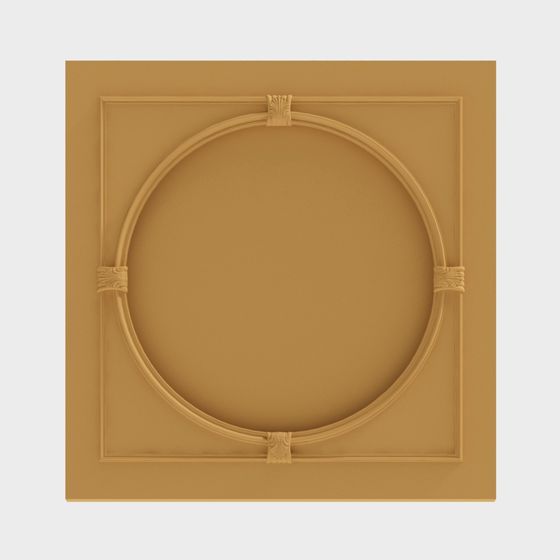 Low-Poly High-Detail Circular Window Frame 3D model