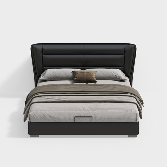 Nordic Minimalist 3D Bed Model for Elegant Interiors