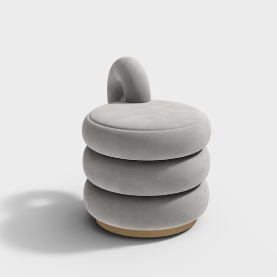 Sgabello in tessuto bianco moderno