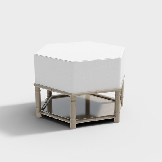Charming Bamboo Stool 3D model for Modern and Retro Spaces