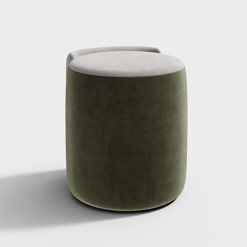 Modern Fabric Round Low Stool