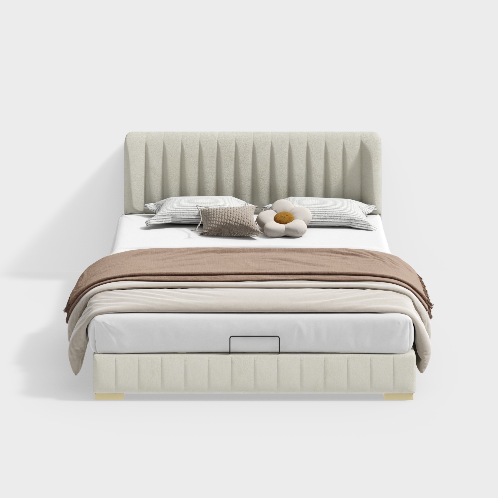 เตียงสไตล์ครีม ขนาด 1.8 ม. ซีรีส์ไรน์ BSNYC3007