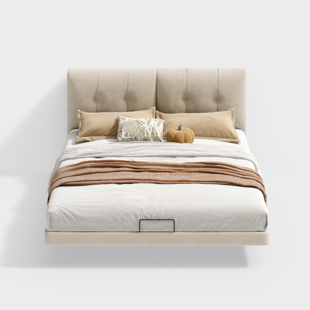 Giường 1,8 m phong cách kem seri Rhine BSNYC2976