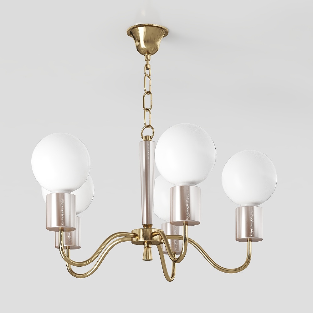 Elegance Chandelier 3D Model – Classic Frosted Glass