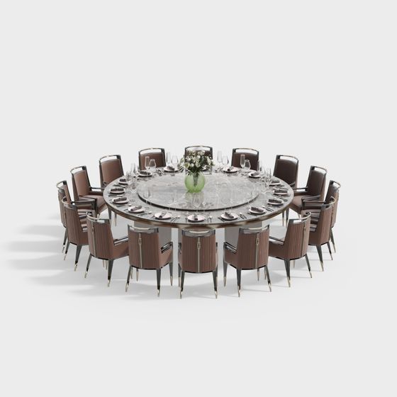 Elegance Dining Set 3D model for Luxurious Interiors