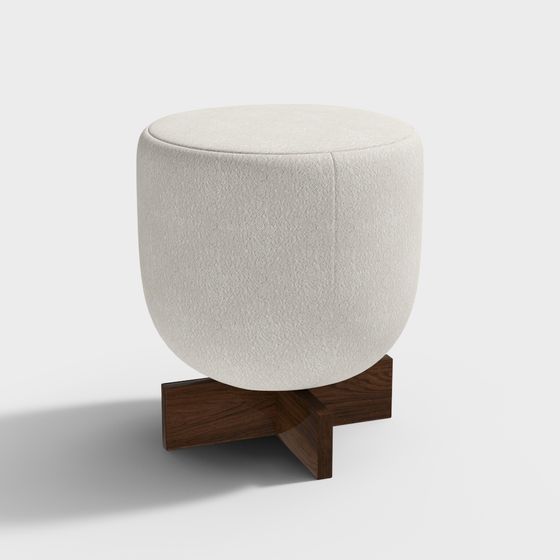 Modern Low-Poly Round Stool 3D model