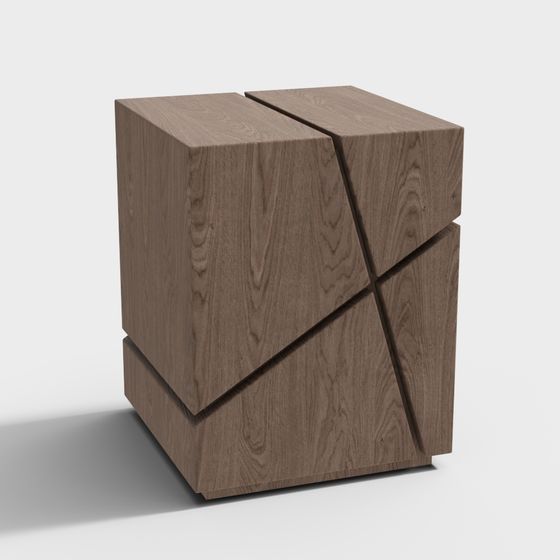 Ghế đẩu gỗ rắn vuông thấp hiện đại