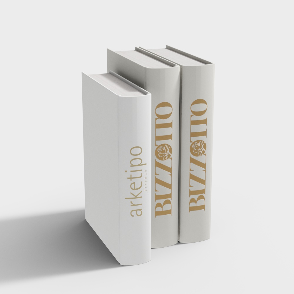 Elegant Book Stack 3D Model – Low-Poly Luxury Books
