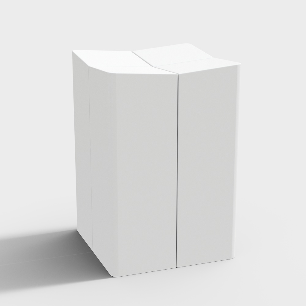 Ghế đẩu vuông thấp màu trắng hiện đại