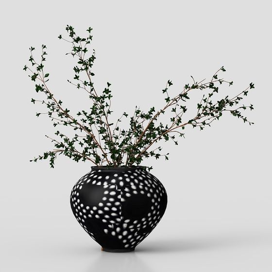 Polka Dot Vase 3D model for Modern Design