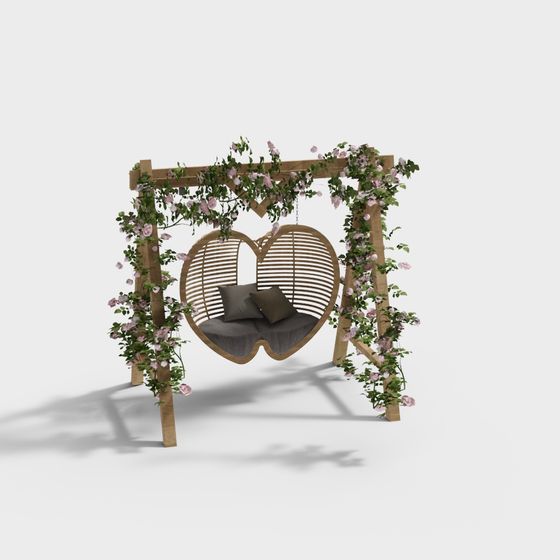 Heart-Shaped Swing Chair 3D model